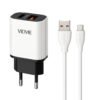 Cargador Vidvie CE02 2 Puertos USB 2.4A con Cable 1m