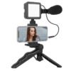 Kit de grabación de video AY-49 con luz micrófono y trípode