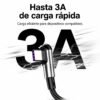 Cable USB a USB-C en L 90° Nylon Trenzado 3A 1.2M - Imagen 9