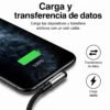Cable USB a USB-C en L 90° Nylon Trenzado 3A 1.2M - Imagen 8