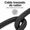 Cable USB a USB-C en L 90° Nylon Trenzado 3A 1.2M - Imagen 7