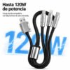 Cable USB 3 en 1 Tipo-C, Lightning y Micro USB 1.2M - Imagen 2
