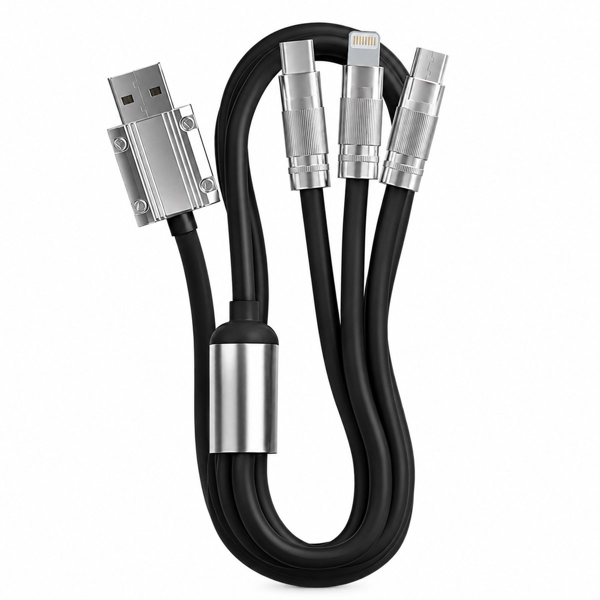 Cables de Carga_0000s_0006_Capa 131 Cable USB 3 en 1 Tipo-C, Lightning y Micro USB 1.2M - Imagen 1