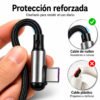 Cable USB a USB-C en L 90° Nylon Trenzado 3A 1.2M - Imagen 3
