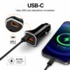 Cargador de telefono para Auto USB-C PD + USB QC 3.0 20W - Imagen 4