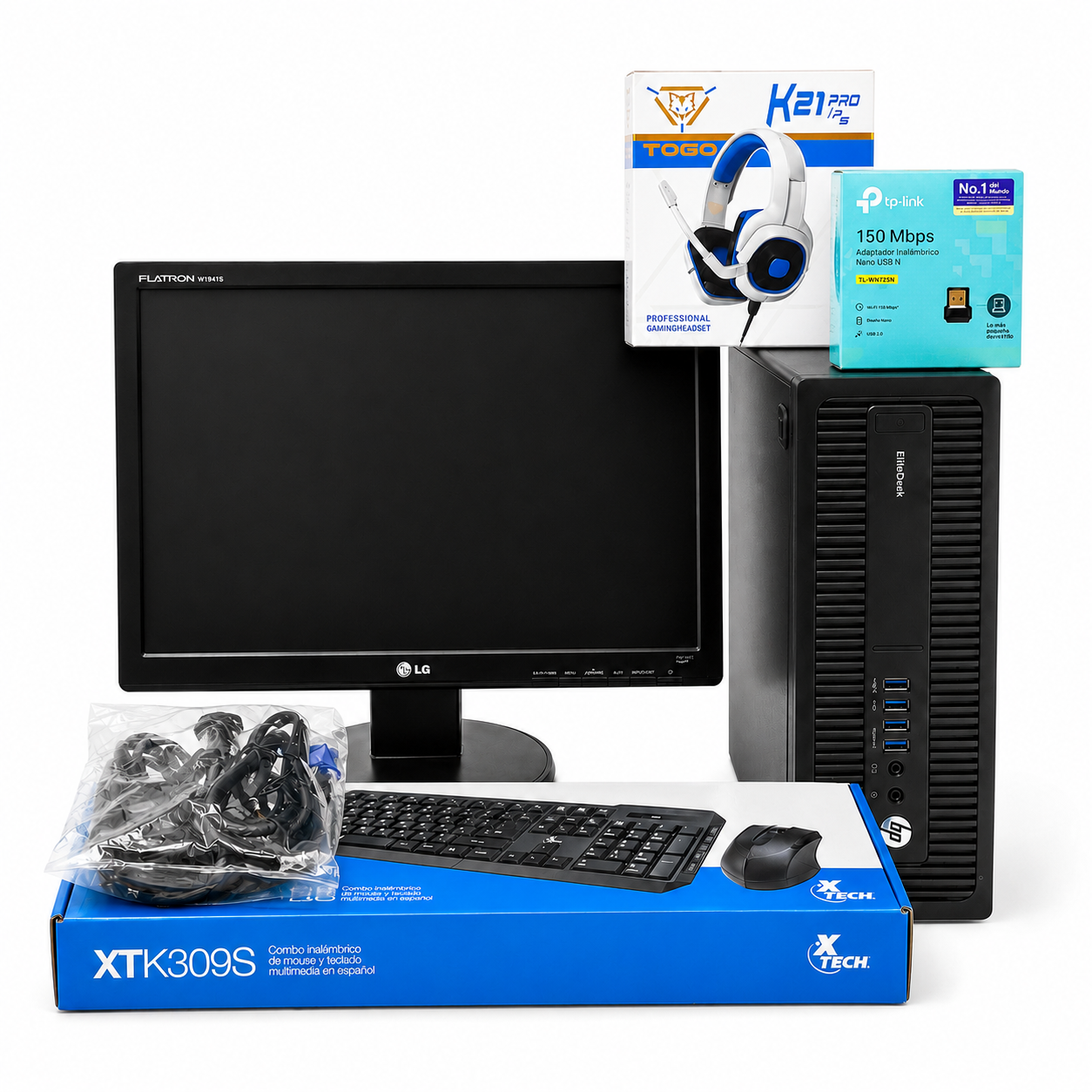 AMD-9 Computador Completo HP AMD A10 12GB RAM SSD 360GB + Monitor LG 19″ y Accesorios - Imagen 1