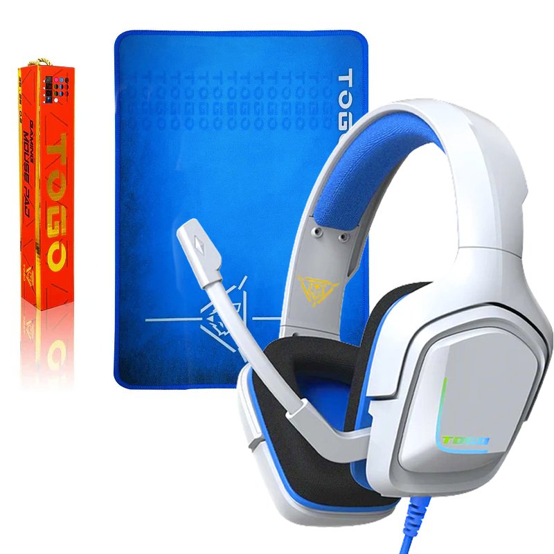 kit-azul Combo Gamer Audífonos Togo K21 Pro + Mouse Pad Gamer 35x25cm | Envío Gratis RM - Imagen 1